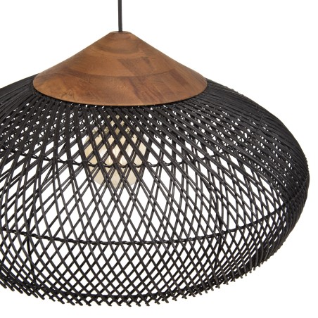 Suspension SIXTINE en rotin noir 65x65cm