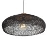SIXTINE - Black Rattan Pendant Light 65x65cm