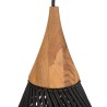 Suspension goutte rotin noir et teck 25x25cm