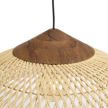 SIXTINE - 65x65cm Natural Rattan Pendant Light