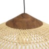 SIXTINE - 65x65cm Natural Rattan Pendant Light