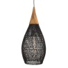 Suspension SIXTINE en rotin noir et teck 35x35cm