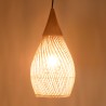 Suspension SIXTINE - Rotin naturel et teck 25x25cm