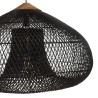 Suspension SIXTINE - 80x80cm rotin noir/teck