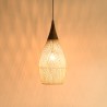 Suspension SIXTINE - Rotin naturel et teck 35x35cm
