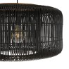 Suspension SIXTINE en rotin noir et teck 76x76cm