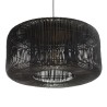 SIXTINE 'Bucket' Pendant Light | Black Rattan & Teak | 76 x 76 cm
