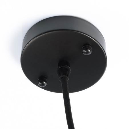 Suspension SIXTINE en rotin noir et teck 76x76cm