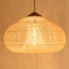 SIXTINE 'Funnel' Pendant Light 80x80cm Natural Rattan/Teak