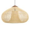 SIXTINE 'Funnel' Pendant Light 80x80cm Natural Rattan/Teak