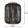 SIXTINE 'Elongated' Pendant Light - Black Rattan & Teak - 35 x 35 cm