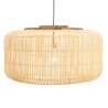 SIXTINE 'Bucket' Pendant Light - Natural Rattan and Teak - 76x76cm