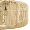 SIXTINE 'Bucket' Pendant Light - Natural Rattan and Teak - 76x76cm