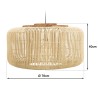 Suspension en rotin SIXTINE 76x76cm - Naturelle et teck
