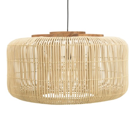 Suspension en rotin SIXTINE 76x76cm - Naturelle et teck