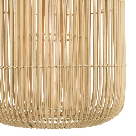 SIXTINE 'Elongated' Pendant Light - Natural Rattan & Teak - 35 x 35 cm