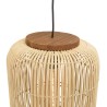 Suspension SIXTINE 35x35cm rotin naturel et teck