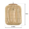 Suspension SIXTINE 35x35cm rotin naturel et teck