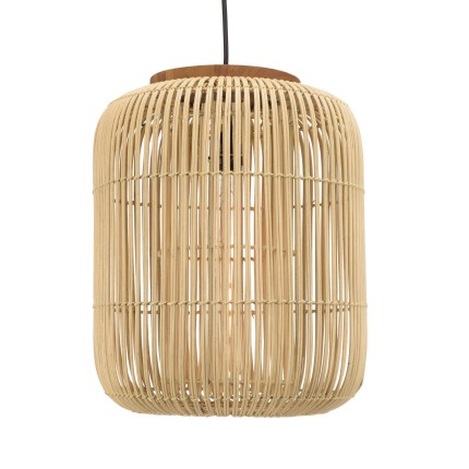 Suspension SIXTINE 35x35cm rotin naturel et teck