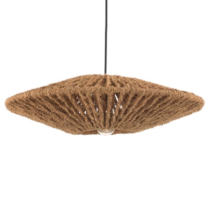 SIXTINE 'Cymbal' Pendant Light - 60 x 60 cm Coconut Fiber and Recycled Teak