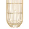 SIXTINE 'Long' Pendant Light - Natural Rattan and Teak - 25 x 25 cm