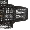 SIXTINE Double Pendant Light - Black Rattan & Teak - 90x90cm
