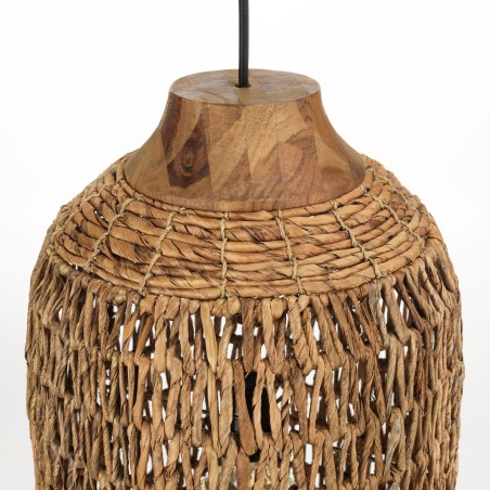 SIXTINE Pendant Light 30x30cm - Natural Abaca & Recycled Teak