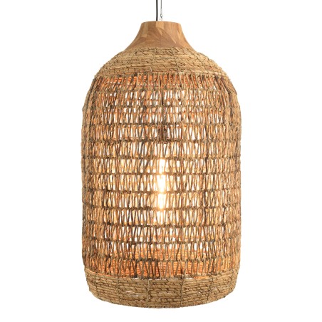 Suspension SIXTINE en abaca naturel et teck recyclé