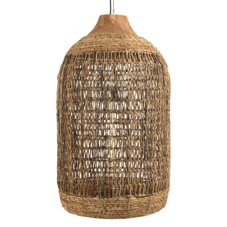 SIXTINE Pendant Light 50x50cm - Natural Abaca & Recycled Teak
