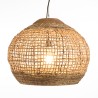 Suspension SIXTINE en abaca et teck 60x60cm