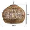 SIXTINE 'Ball' Pendant Light 60x60cm - Natural Abaca & Teak