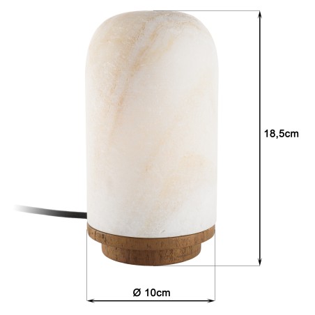 Lampe de table SIXTINE en onyx et teck