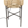 SIXTINE Floor Lamp - Natural Rattan & Black Steel Legs