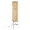 SIXTINE Floor Lamp - Natural Rattan & Black Steel Legs