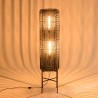 SIXTINE Floor Lamp 39x39cm Black Rattan with Steel Legs