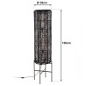 SIXTINE Floor Lamp 39x39cm Black Rattan with Steel Legs