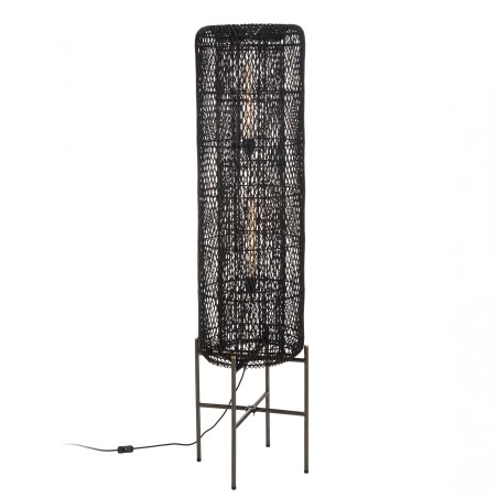 Lampadaire SIXTINE en rotin noir 39x39cm