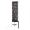 SIXTINE Floor Lamp 39x39cm Black Rattan with Steel Legs