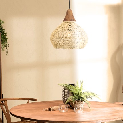 Suspension SIXTINE en rotin naturel 40x40cm