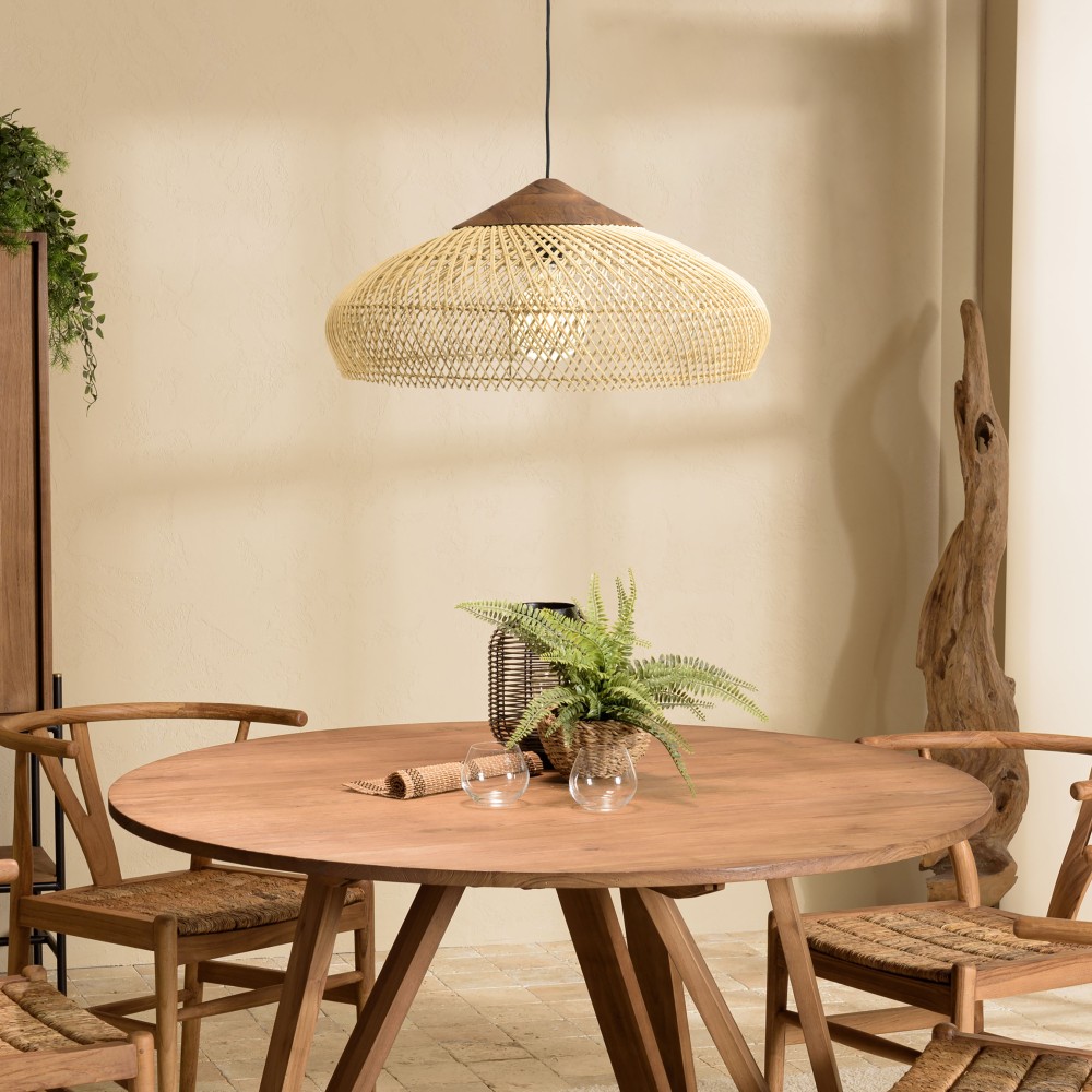 SIXTINE - 65x65cm Natural Rattan Pendant Light SIXTINE - 65x65cm Natural Rattan Pendant Light