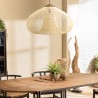 Suspension SIXTINE en rotin naturel et teck