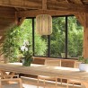 Suspension SIXTINE 35x35cm rotin naturel et teck
