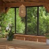 Suspension SIXTINE en abaca et teck recyclé
