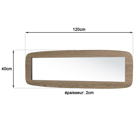 JULIA Rectangular Mirror - 120 x 40 cm, Mocha Color