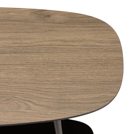 Console JULIA 100x30cm bi-matière mocha/noir