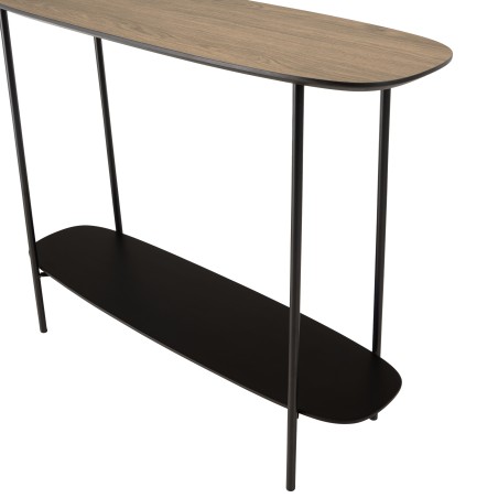 Console JULIA 100x30cm bi-matière mocha/noir