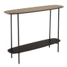 JULIA Console Table with 2 Shelves, 100x30cm - Mocha/Black