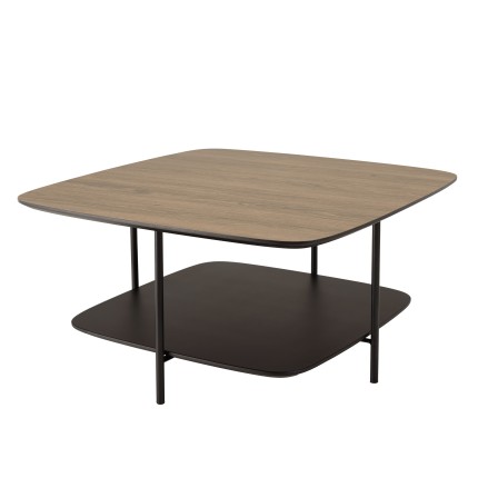 Table basse JULIA bi-matière mocha/noir 2 plateaux