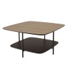 Table basse JULIA bi-matière mocha/noir 2 plateaux