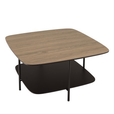 JULIA Coffee Table with 2 Shelves - MM Mocha/Black